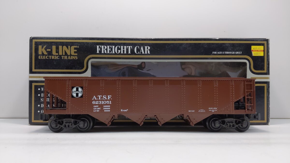 K-Line K623-1051 O Gauge ATSF Diecast Hopper Car #6231051 LN/Box