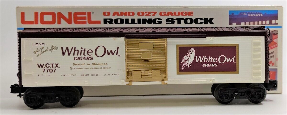 Lionel 6-7707 O Gauge White Owl Cigar Boxcar EX/Box
