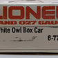 Lionel 6-7707 O Gauge White Owl Cigar Boxcar EX/Box