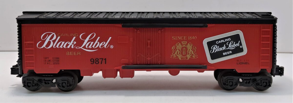 Lionel 6-9871 O Gauge Carling Black Label Beer Billboard Reefer Car LN