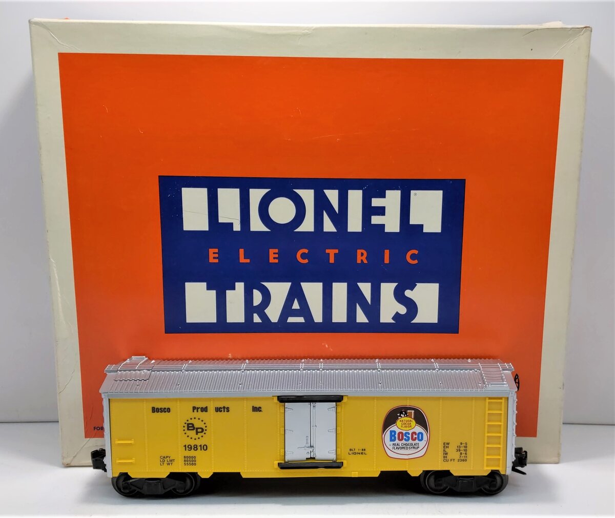 Lionel 6-19810 O Gauge Bosco Products Operating Milk Car Set LN/Box