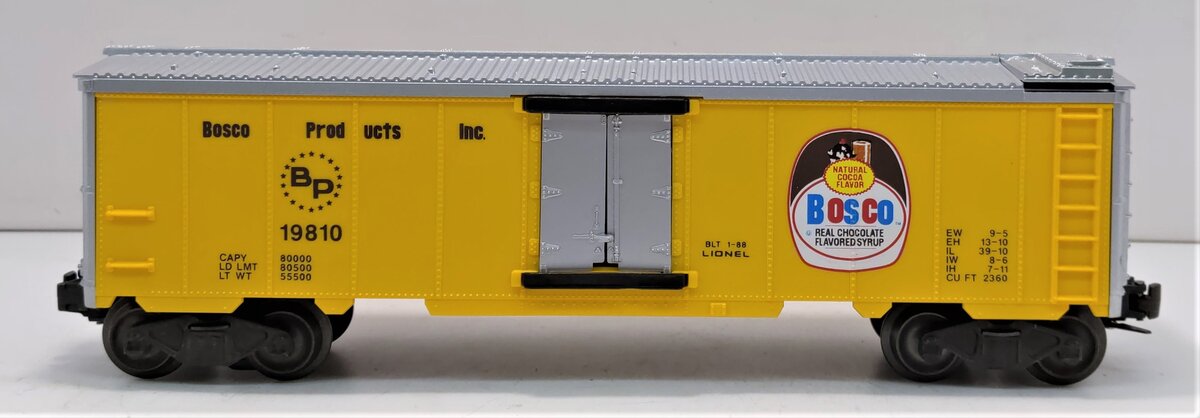 Lionel 6-19810 O Gauge Bosco Products Operating Milk Car Set LN/Box