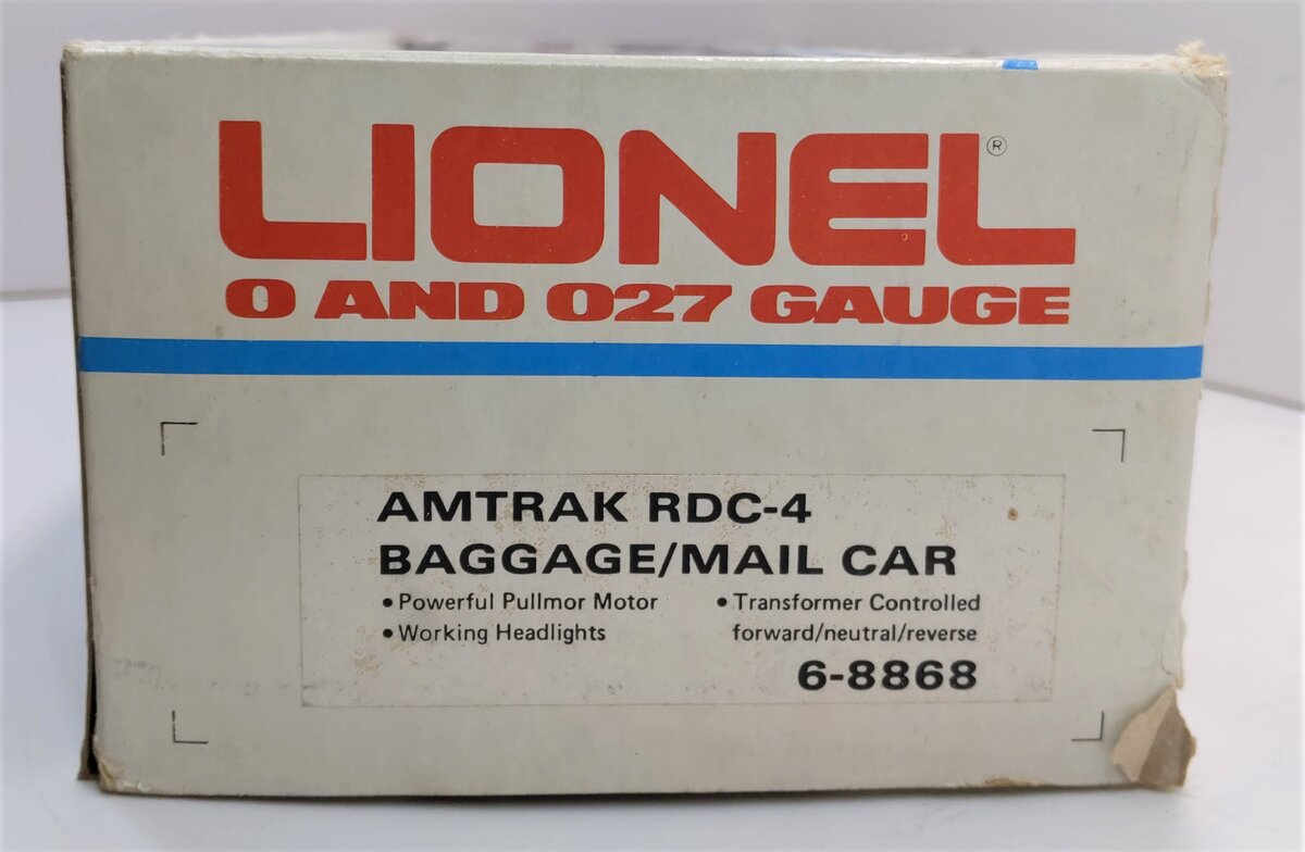 Lionel 6-8868 O Gauge Amtrak RDC-4 Powered Baggage/Mail Car #8868 LN/Box