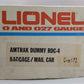Lionel 6-8871 O Gauge Amtrak Dummy RDC-4 Baggage/Mail Car #8871 LN/Box