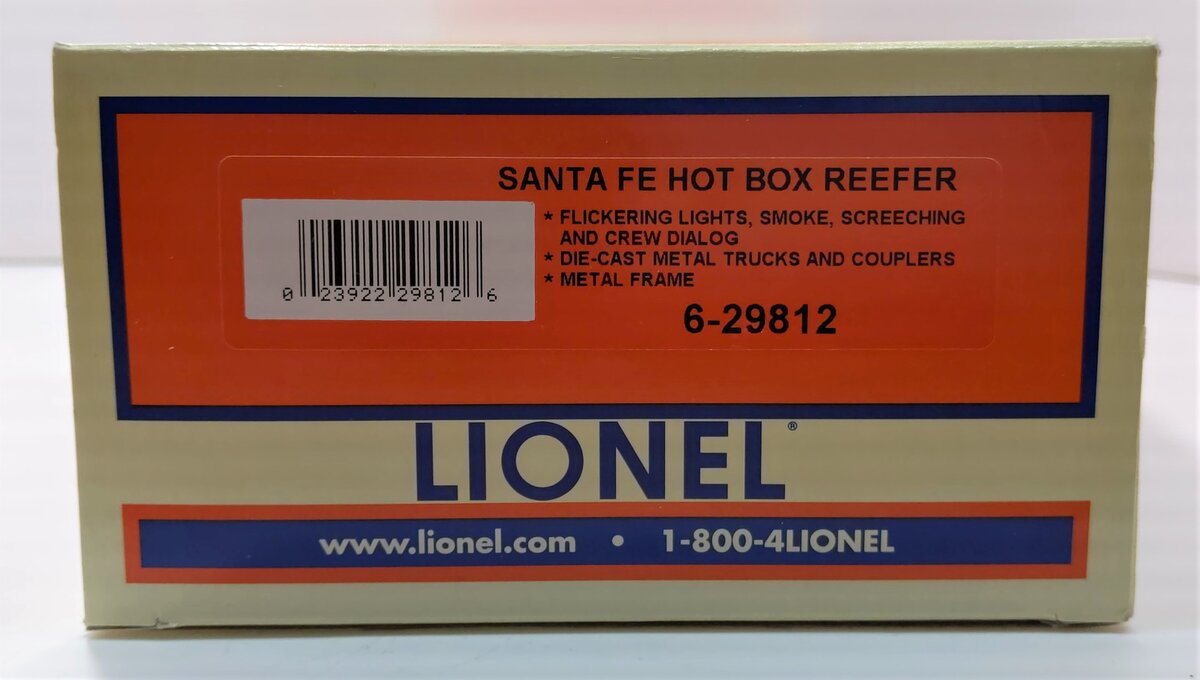 Lionel 6-29812 O Gauge Santa Fe Hot Box Refrigerator Car