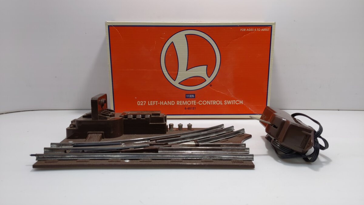 Lionel 6-65121 O 1122L 27" Left Hand Remote Control Switch Turnout EX/Box