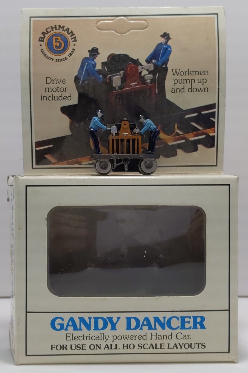 Bachmann 1320 HO Blue Gandy Dancer Electrically Powered Hand Car EX/Box