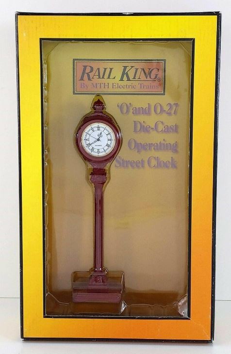 MTH 30-1061 O and 0-27 Red Operating Die-Cast Street Clock NIB