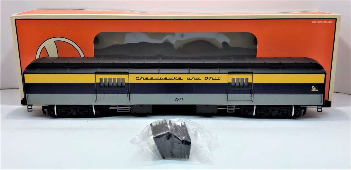 Lionel 6-19088 O Chesapeake & Ohio Heavyweight Baggage Car #2571 EX/Box