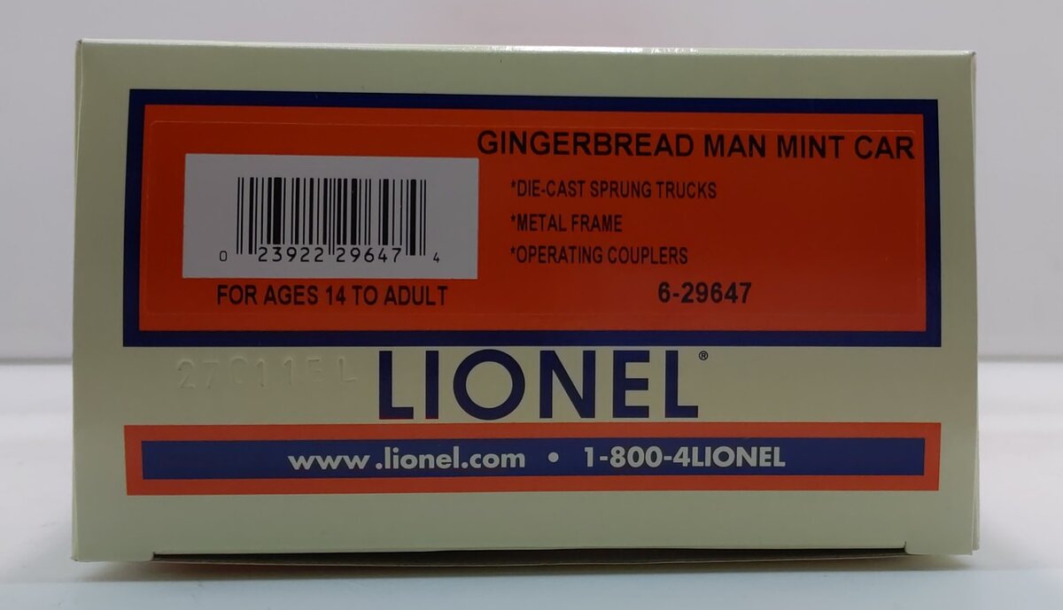 Lionel 6-29647 O Gauge Gingerbread Man Mint Car LN/Box