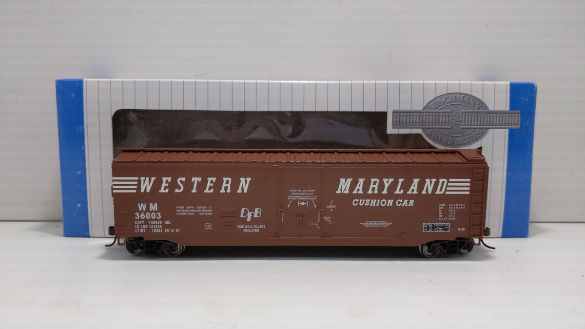 Bachmann 18037 HO Western Maryland 50' Plug-Door Boxcar #36003
