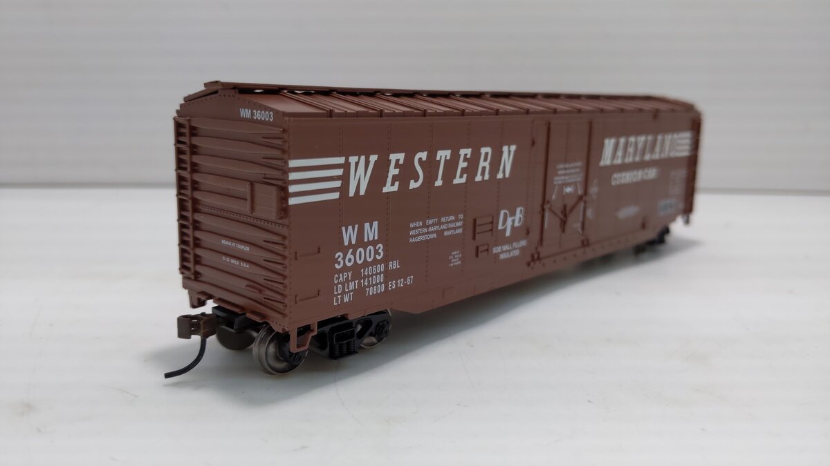 Bachmann 18037 HO Western Maryland 50' Plug-Door Boxcar #36003