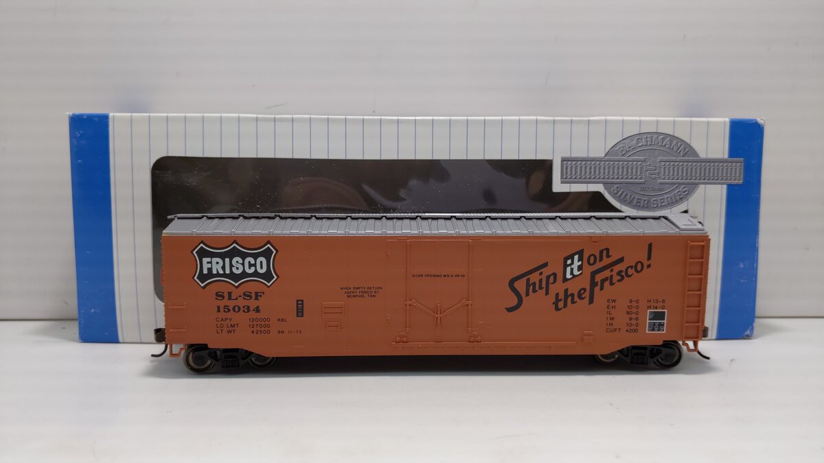 Bachmann 18025 HO Frisco 50' Plug-Door Box Car #15034