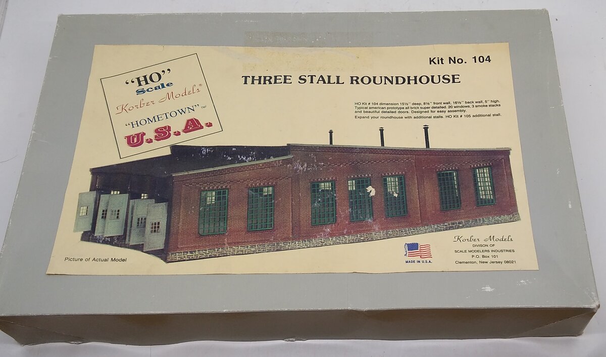 Korber 104 HO Scale 3-Stall Roundhouse Building Kit