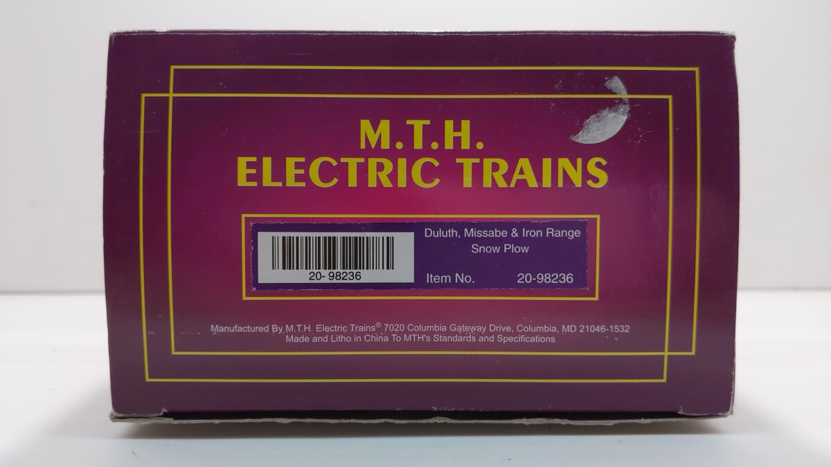 MTH 20-98236 O Gauge Duluth, Missabe & Iron Range Snow Plow #W100 LN/Box