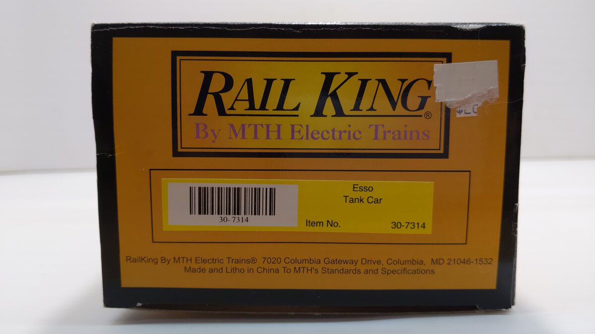 MTH 30-7314 O Gauge ESSO Single Dome Tank Car #91863 NIB