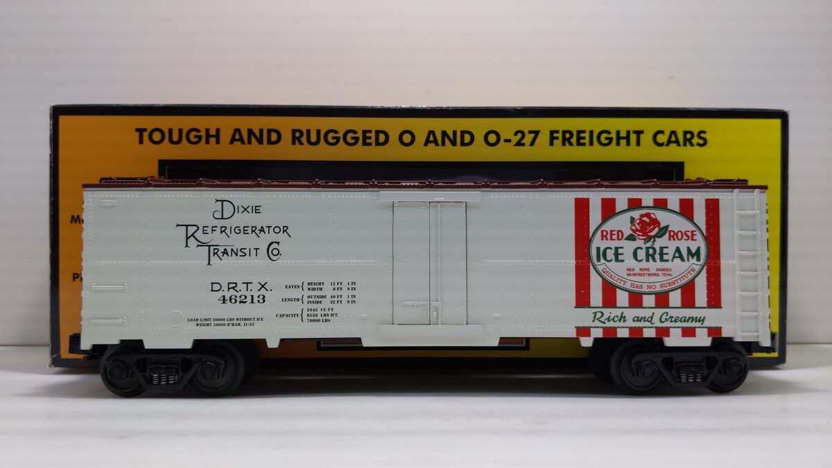 MTH 30-7821 O Gauge Red Rose Ice Cream Modern Reefer #46213 LN/Box
