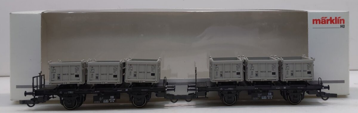 Marklin 48943 HO Scale Flatcars with Vats LN/Box