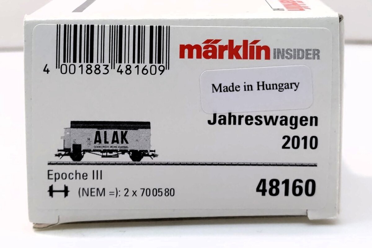 Marklin 48160 HO Scale Alak 2010 Annual Insider Car EX/Box