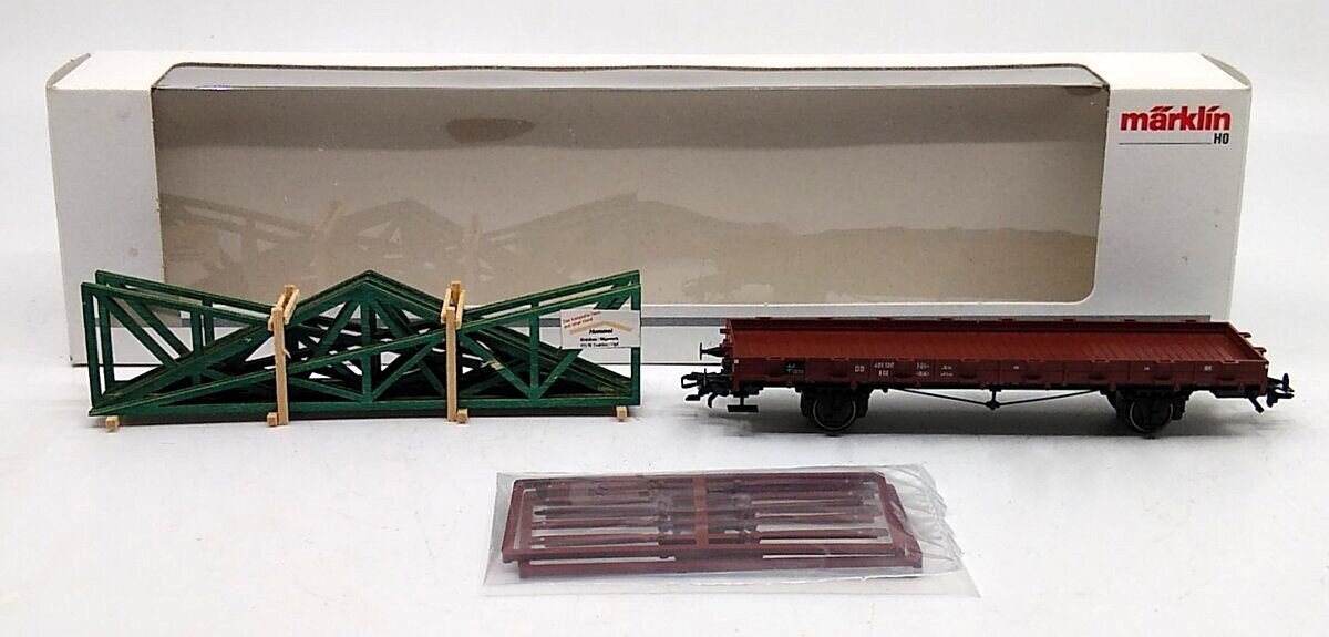 Marklin 46362 HO Scale DB Flat Car w/Building Trusses #401102 R01 EX/Box