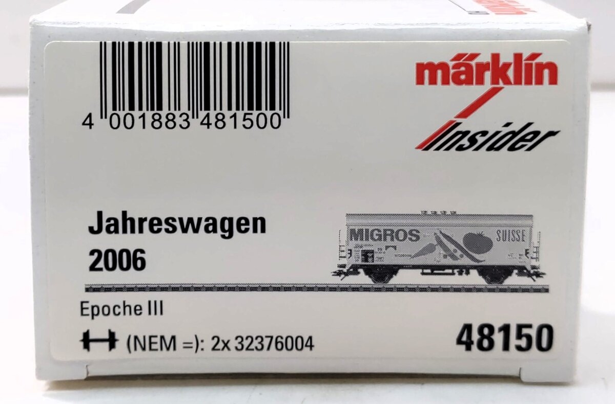 Marklin 48150 HO DB Migros 2006 Annual Insider Reefer Car #524 LN/Box