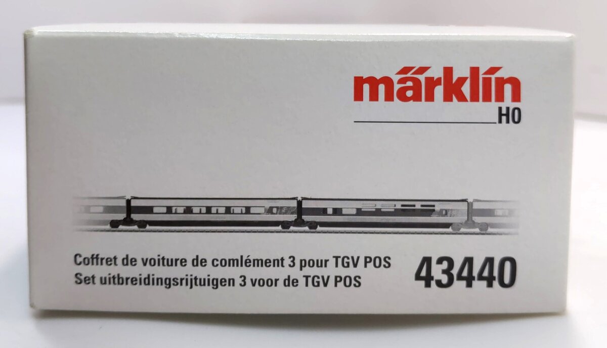 Marklin 43440 HO TGV POS Set 3 2-Car Add-On Passenger Set
