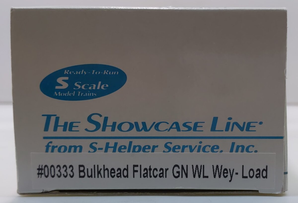 S-Helper 00333 S Scale Great Northern Bulkhead Flat Car w/ Lumber Load #60342 LN/Box