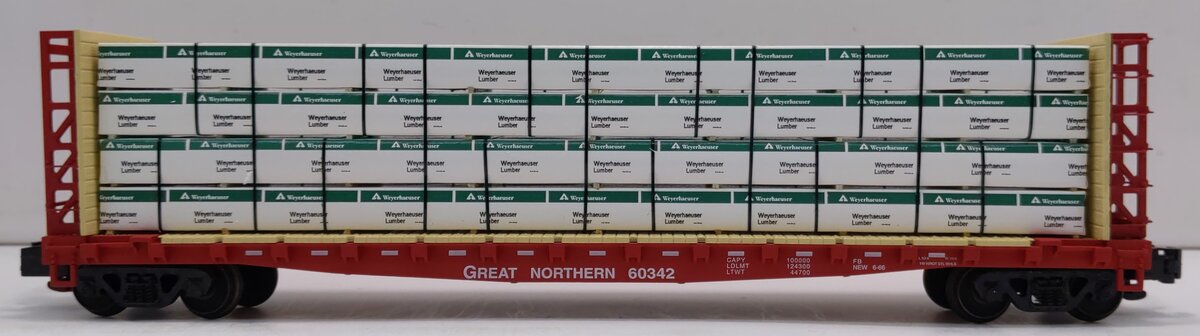 S-Helper 00333 S Scale Great Northern Bulkhead Flat Car w/ Lumber Load #60342 LN/Box