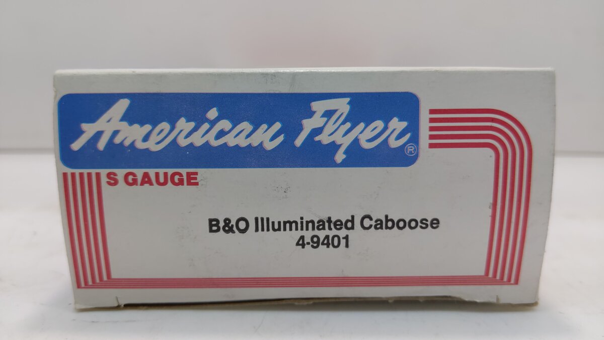 American Flyer 4-9401 S Gauge Baltimore & Ohio Bay Window Illuminated Caboose EX/Box