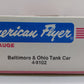 American Flyer 4-9102 S Gauge Baltimore & Ohio Single Dome Tank Car #9102 LN/Box