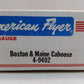 American Flyer 4-9402 S Gauge Boston & Maine Bay Window Caboose EX/Box
