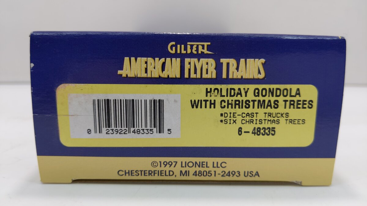 American Flyer 6-48335 S Gauge Holiday Gondola w/Christmas Trees LN/Box