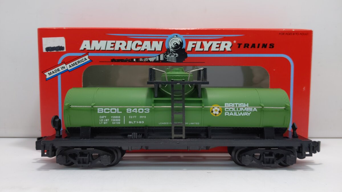 American Flyer 6-48403 S Scale British Columbia Tank Car #8403 LN/Box