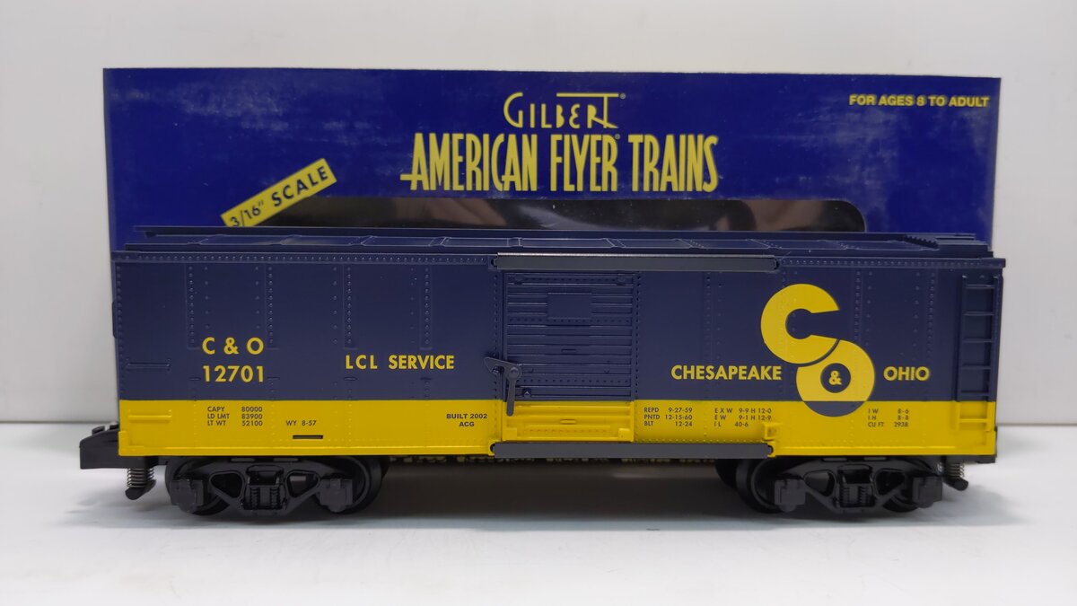 American Flyer 6-48347 S Gauge Chesapeake & Ohio Boxcar #12701 NIB