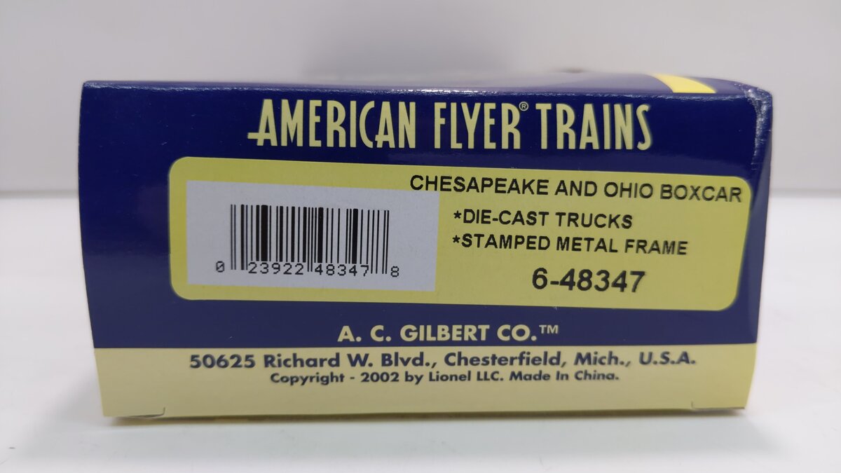 American Flyer 6-48347 S Gauge Chesapeake & Ohio Boxcar #12701 LN/Box