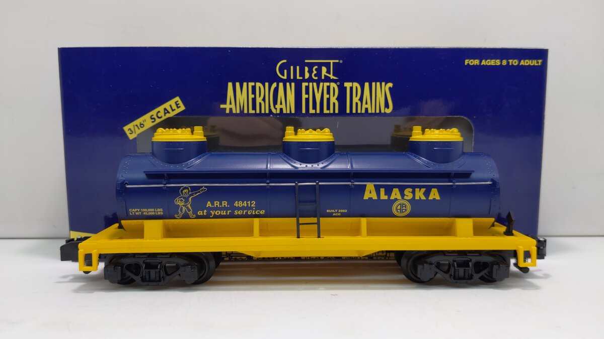 American Flyer 6-48412 S Gauge Alaska 3-Dome Tank Car #48412 NIB