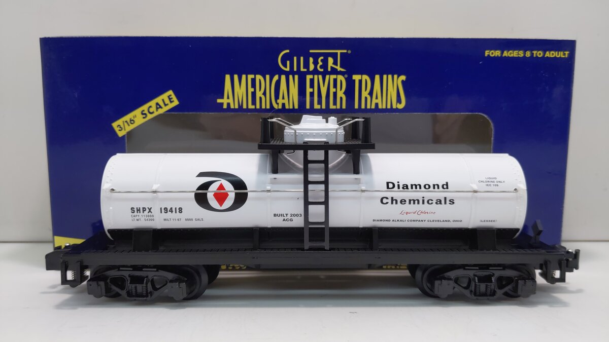 American Flyer 6-48413 S Gauge Diamond Chemicals Single Dome Tank Car LN/Box