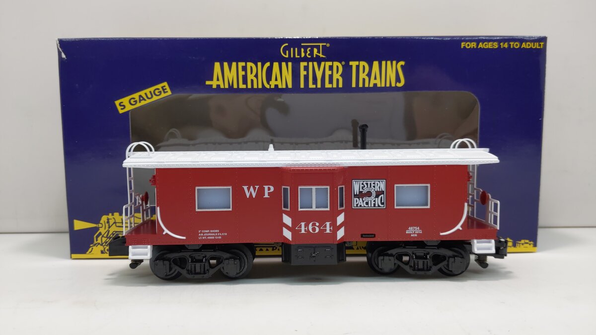 American Flyer 6-48754 S Scale Western Pacific Bay Window Caboose #464 LN/Box