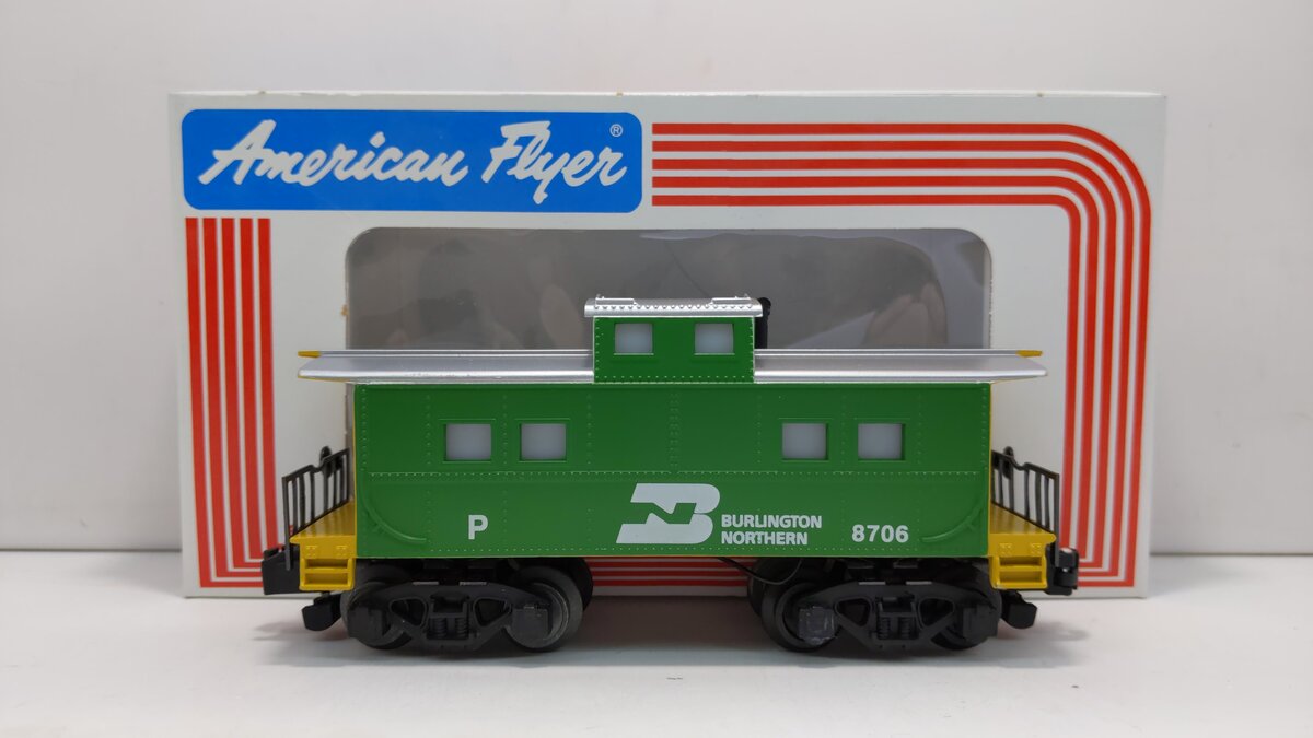 American Flyer 6-48706 S Gauge Burlington Northern Square Window Caboose LN/Box