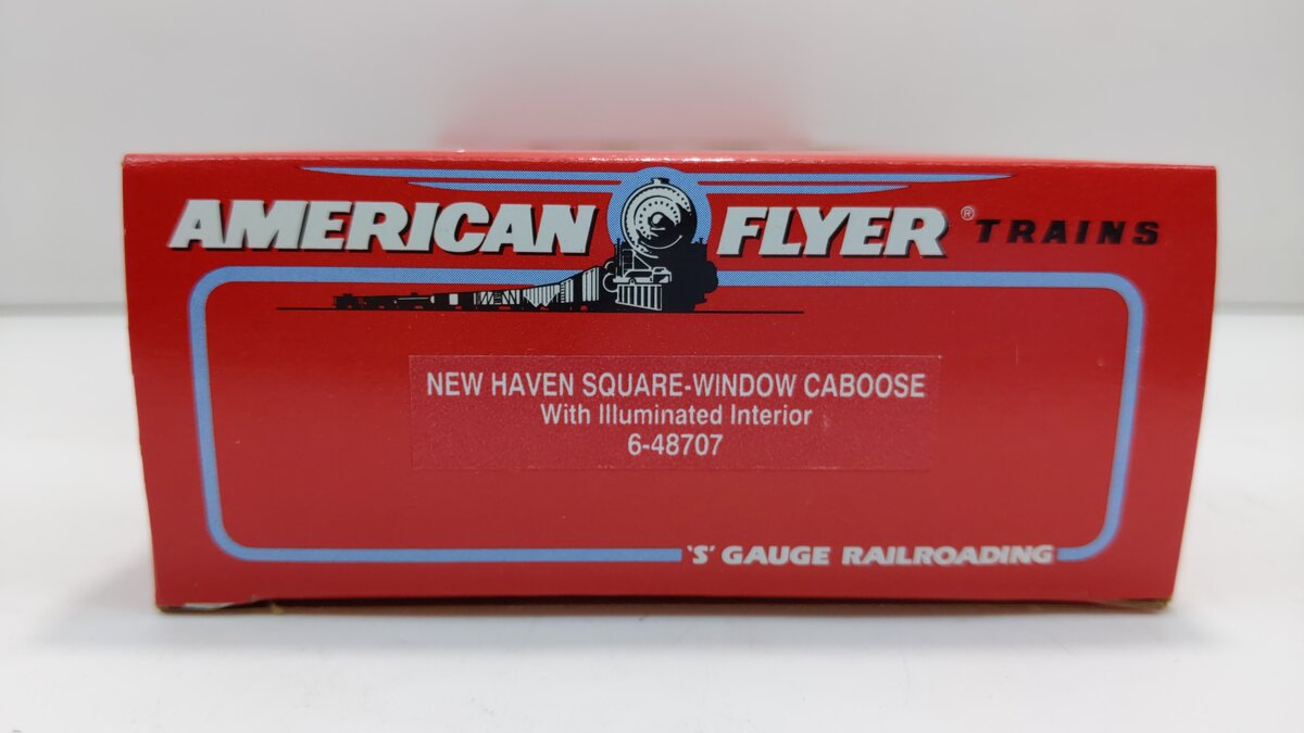 American Flyer 6-48707 S Gauge New Haven Lighted Square Window Caboose #8707 LN/Box