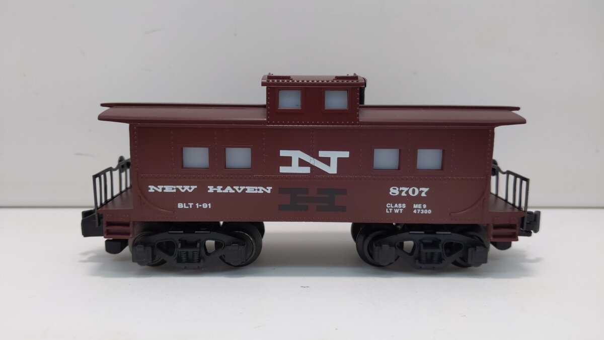 American Flyer 6-48707 S Gauge New Haven Lighted Square Window Caboose #8707 LN/Box