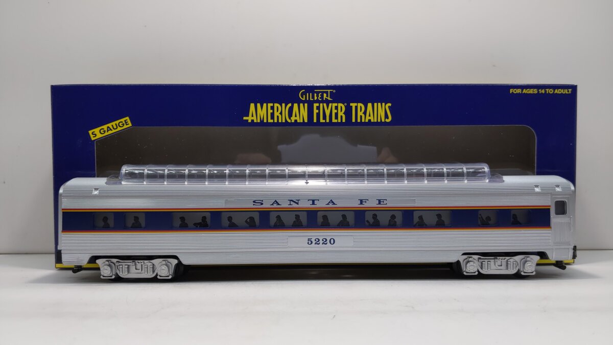 American Flyer 6-49940 S Scale Santa Fe Full Vista Dome Passenger Car LN/Box