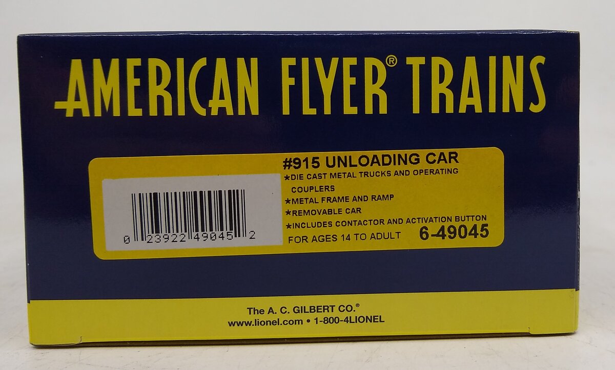 American Flyer 6-49045 S Scale Unloading Car #915