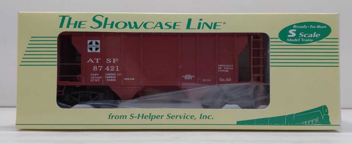 S-Helper S Scale ATSF Santa Fe Hopper Car #87421 EX/Box