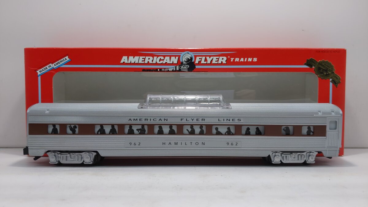 American Flyer 6-48942 S Scale AFL Silver Flash Hamilton Vista Dome #962 LN/Box