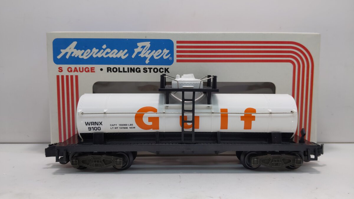 American Flyer 4-9100 S Gauge Gulf Single Dome Tank Car #9100 EX/Box