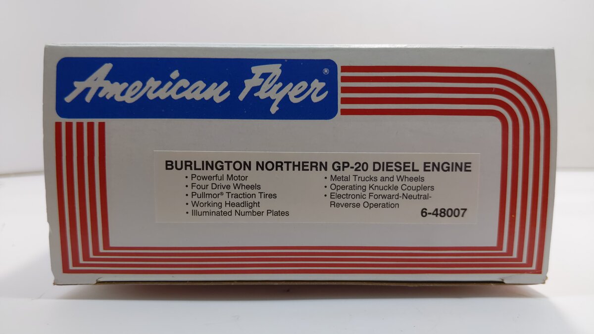 American Flyer 6-48007 S Gauge Burlington Northern GP-20 Diesel Locomotive LN/Box