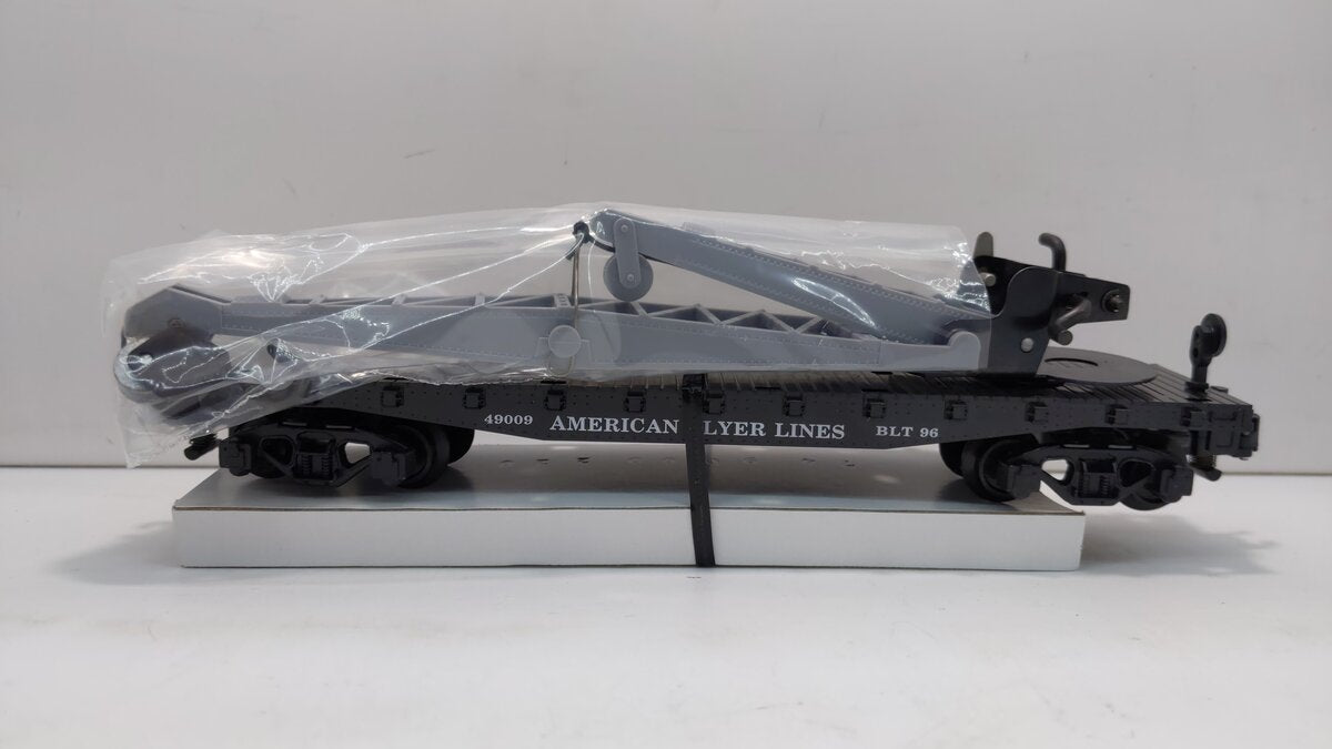 American Flyer 6-49009 S Scale American Flyer Lines Flatcar with Derrick Load