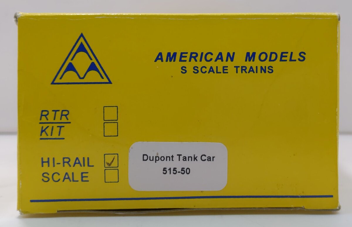 American Models 515-50 S Scale Dupont Tank Car (Hi-Rail) LN/Box