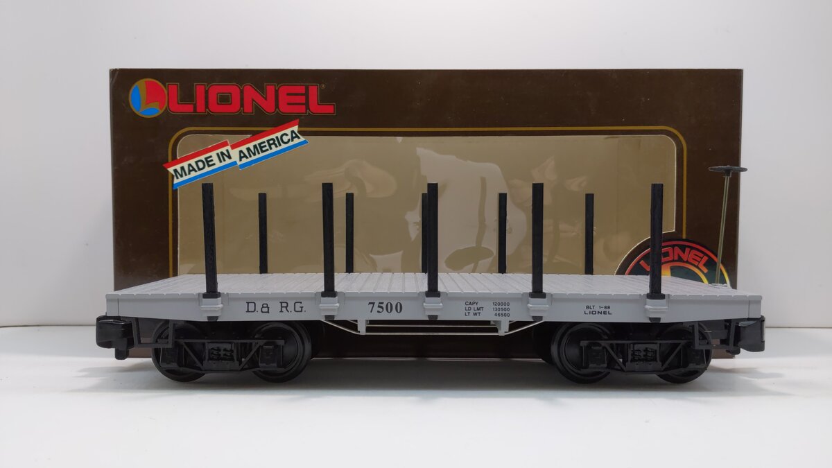 Lionel 8-87500 G Gauge Denver & Rio Grande Flatcar NIB